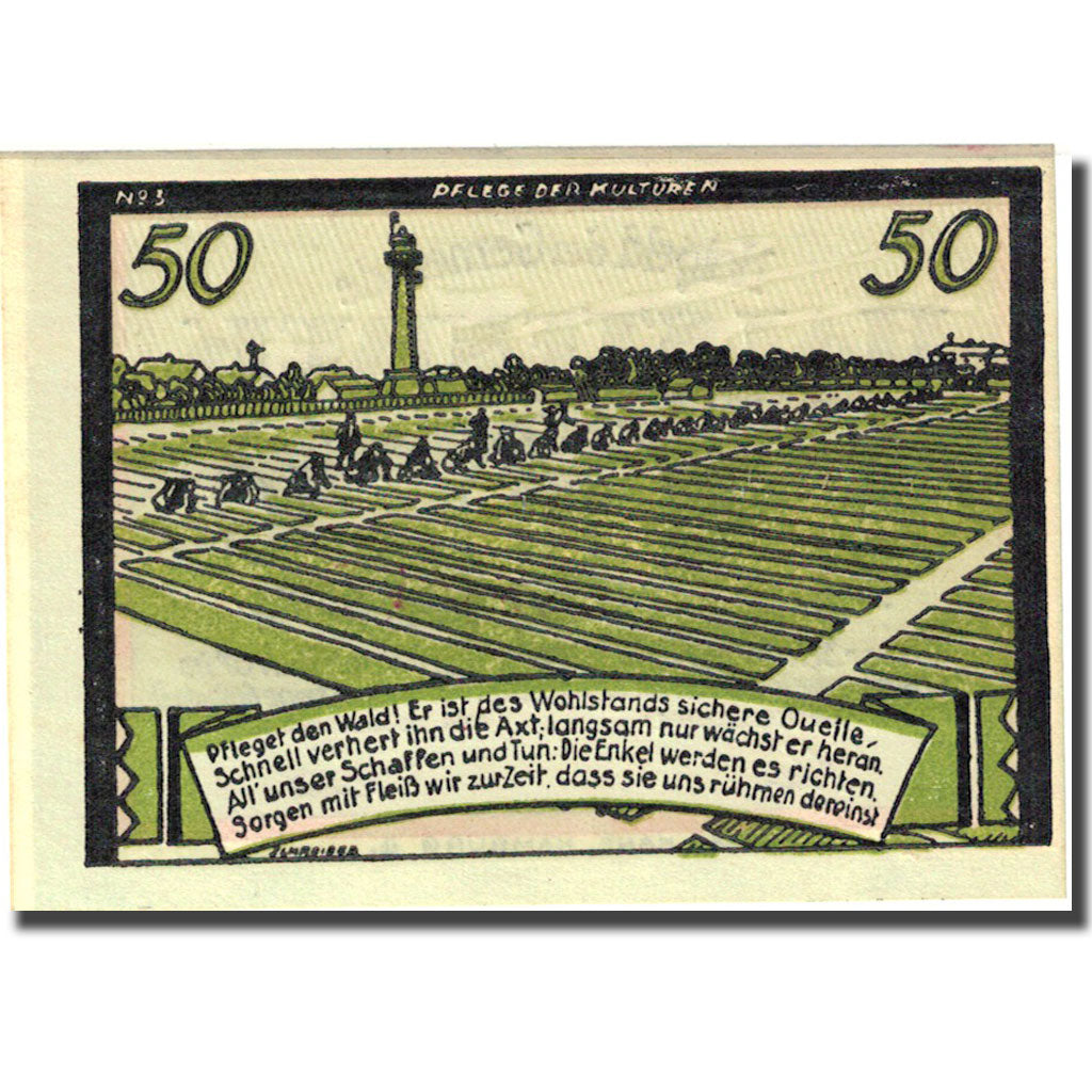 Banknote, Germany, Halstenbek, 50 Pfennig, champs, 1921, UNC(63), Mehl:513.1a