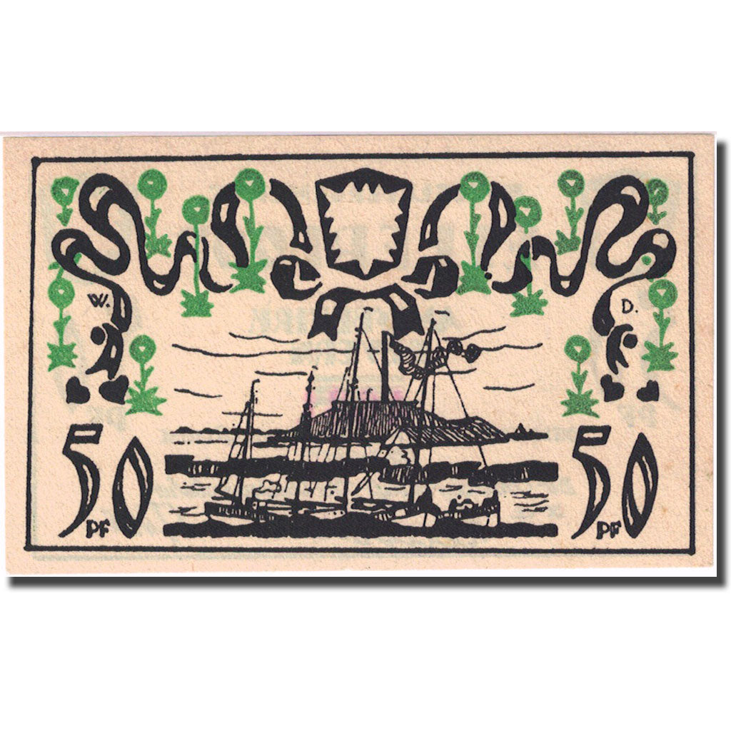 Banconote, Germania, Ellerhoop, 50 Pfennig, bateau, 1920 SPL Mehl 330.1a