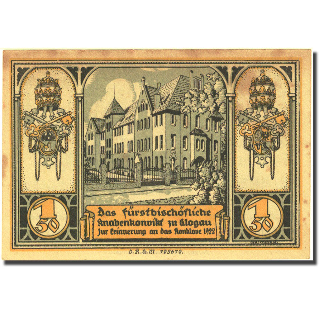 Geldschein, Deutschland, Glogau, 1.5 Mark, église 3, 1922, VZ, Mehl:438.1