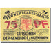 Banknote, Germany, Langenhorn, 75 Pfennig, ferme 1, 1922 UNC(63) Mehl 768.1