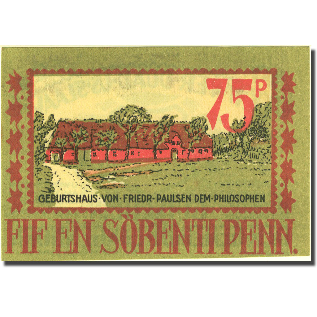 Banknote, Germany, Langenhorn, 75 Pfennig, ferme 1, 1922 UNC(63) Mehl 768.1