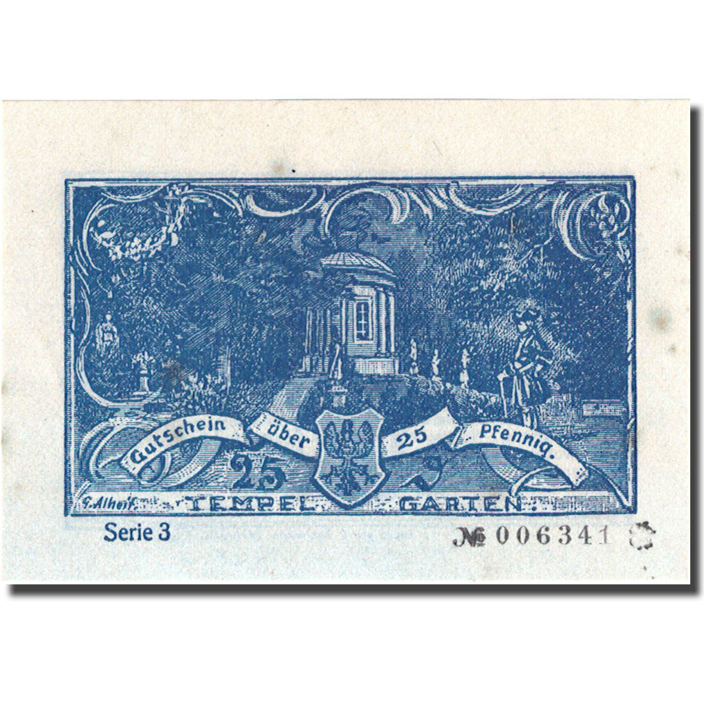 Banconote, Germania, Neuruppin, 25 Pfennig, Monument, 1921, SPL-, Mehl:959.3