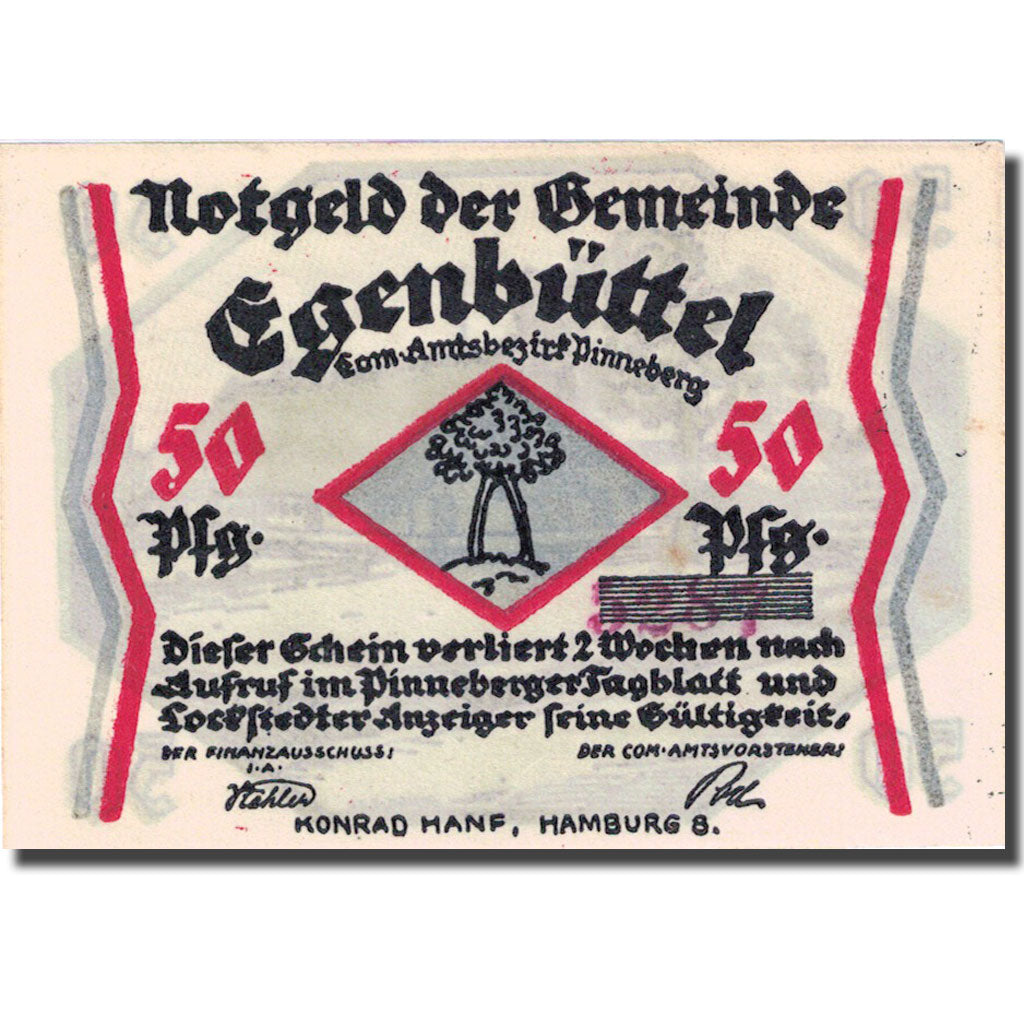 Banknote, Germany, Egenbüttel, 50 Pfennig, caserne 1, 1921, UNC(63), Mehl:308.1