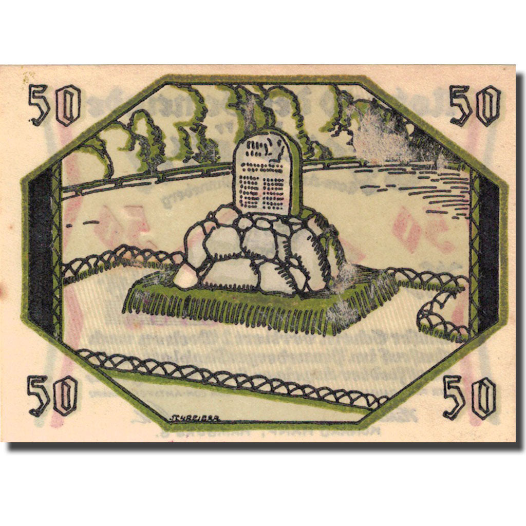 Banknote, Germany, Egenbüttel, 50 Pfennig, Monument, 1921, UNC(63), Mehl:308.1
