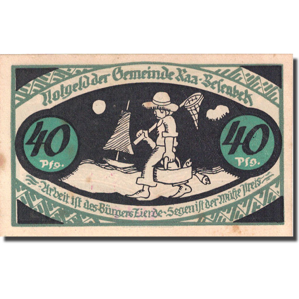Nota, Alemanha, Kurzenmoor, 40 Pfennig, Agriculteur 2, 1921 UNC(63) Mehl 751.1a