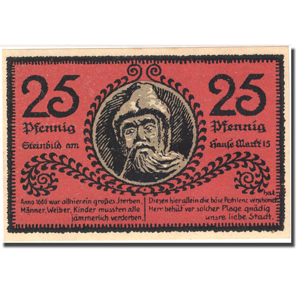Banknote, Germany, Mücheln, 25 Pfennig, personnage, 1921 UNC(63) Mehl 902.1