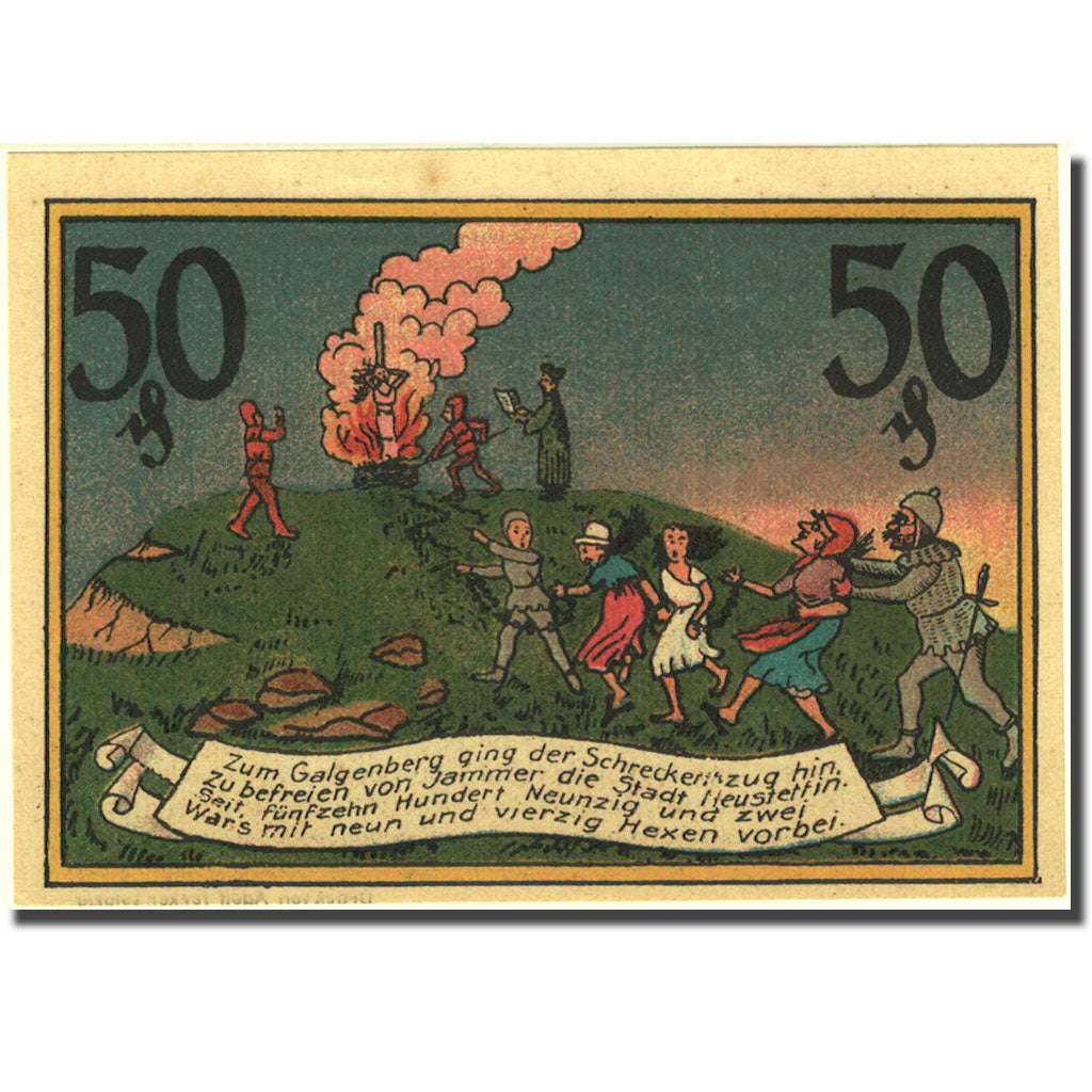 Geldschein Deutschland Neustettin 50 Pfennig personnage 2, 1921 UNZ- Mehl 968.1