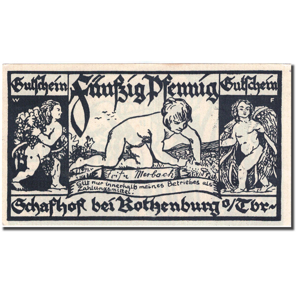 Geldschein, Deutschland, Rothenburg, 50 Pfennig, personnage UNZ- Mehl 1141.1b