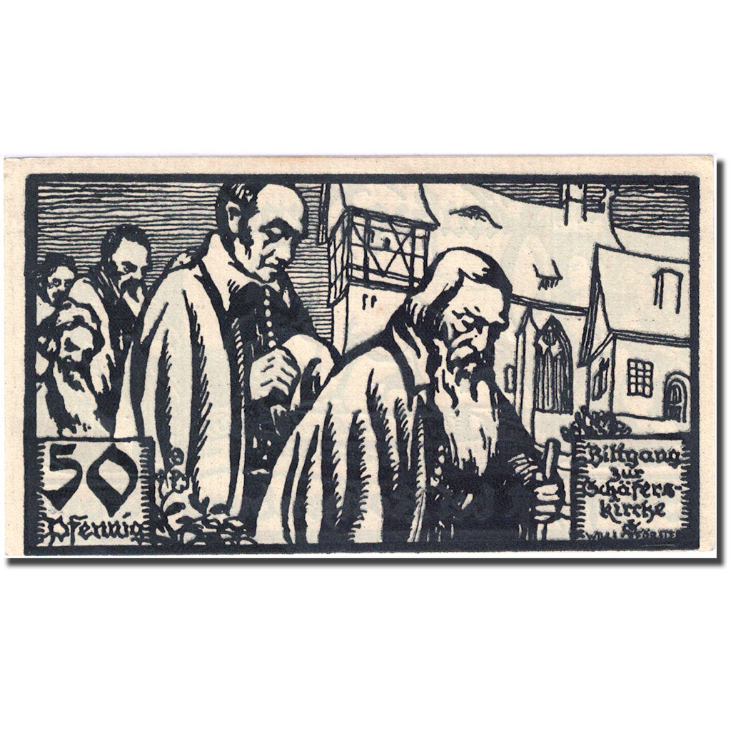 Geldschein, Deutschland, Rothenburg, 50 Pfennig, personnage UNZ- Mehl 1141.1b