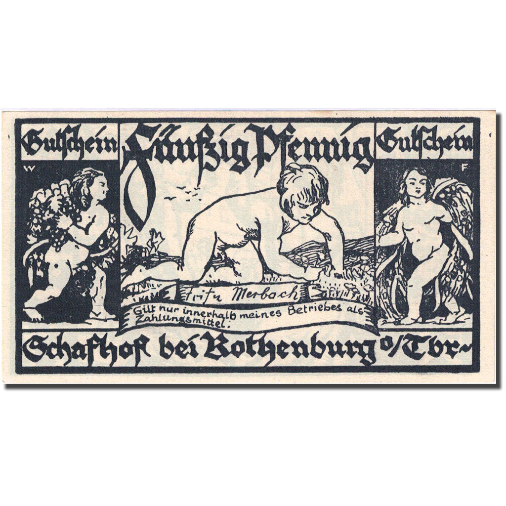 Banknote, Germany, Rothenburg, 50 Pfennig, personnage 1 UNC(63) Mehl 1141.1b