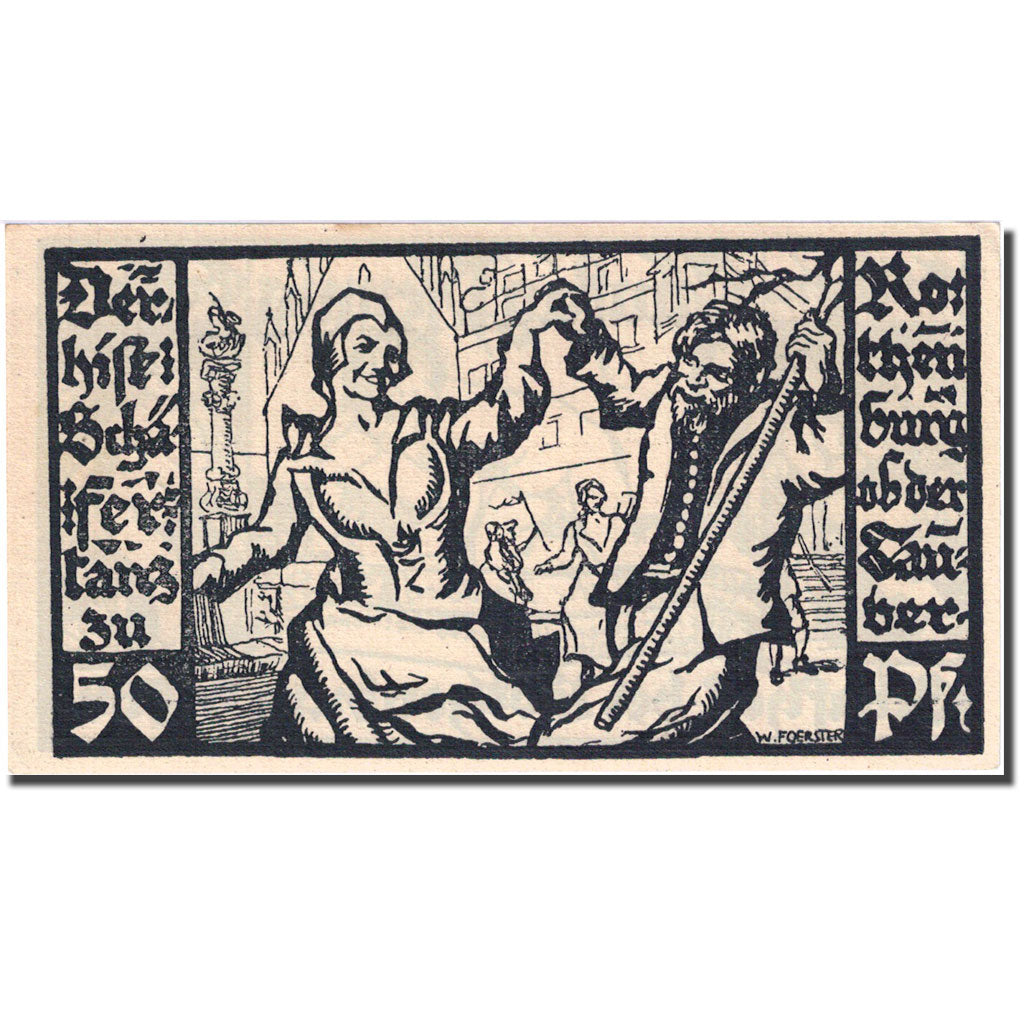 Banknote, Germany, Rothenburg, 50 Pfennig, personnage 1 UNC(63) Mehl 1141.1b
