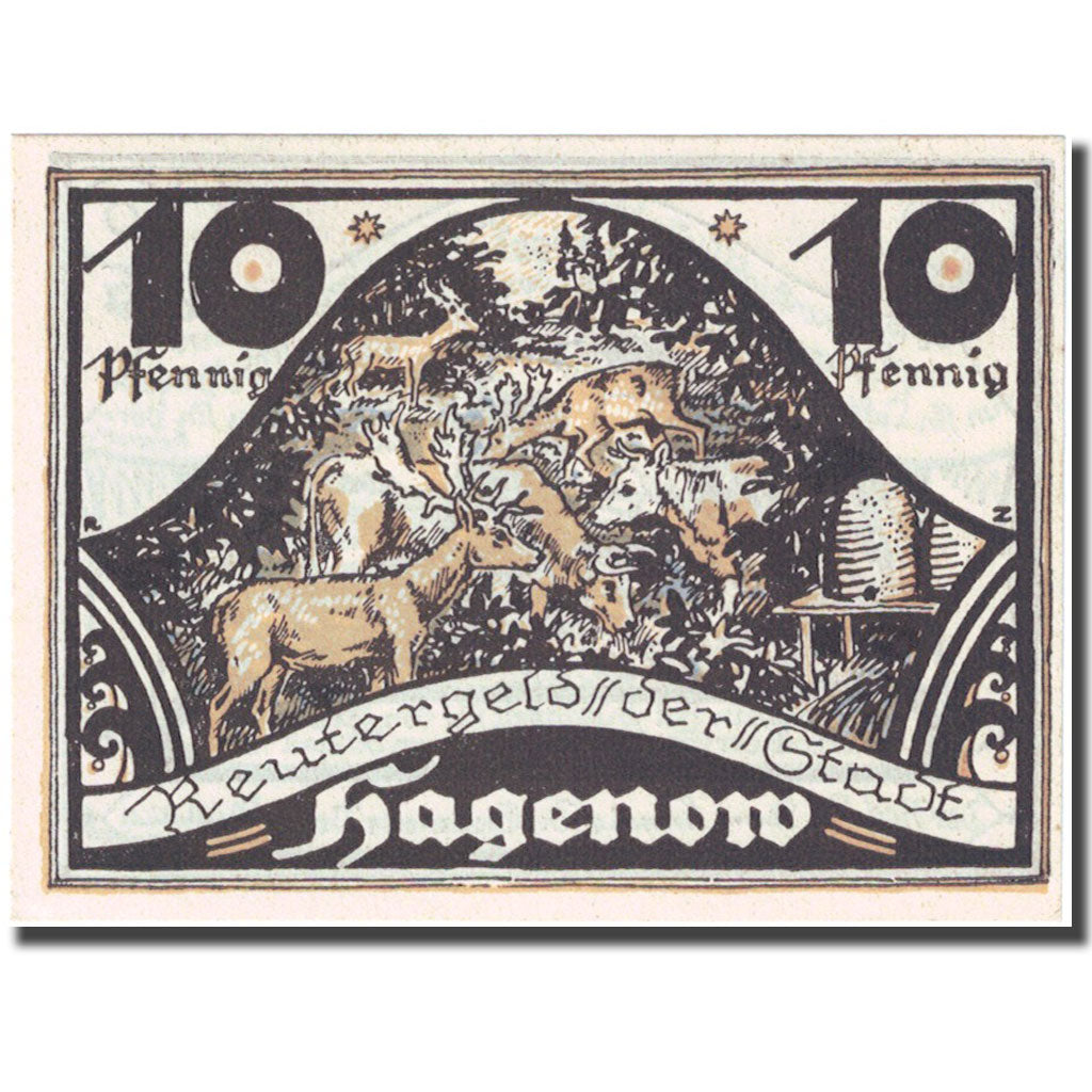 Billete, Alemania, Hagenow, 10 Pfennig, moulin, 1922, 1922-04-30, SC, Mehl:500.2