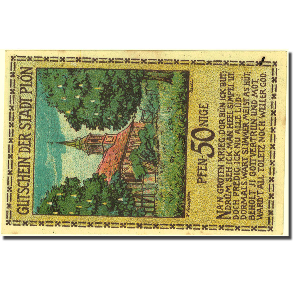 Banknote, Germany, Plön, 50 Pfennig, Eglise, 1921, UNC(60-62), Mehl:1064.1
