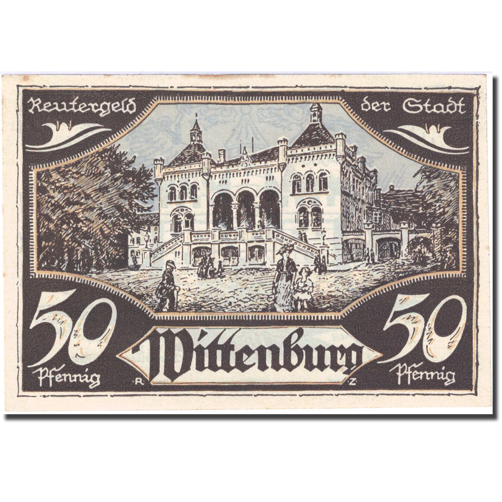 Banknote, Germany, Wittenburg, 50 Pfennig, château, 1922 AU(55-58) Mehl 1445.1