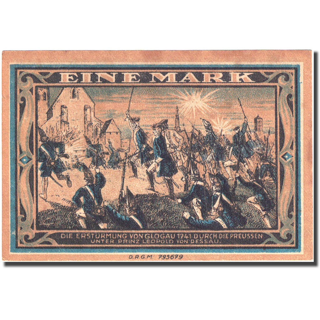 Banknote, Germany, Glogau, 1 Mark, Bataille, 1922, UNC(60-62), Mehl:440.1