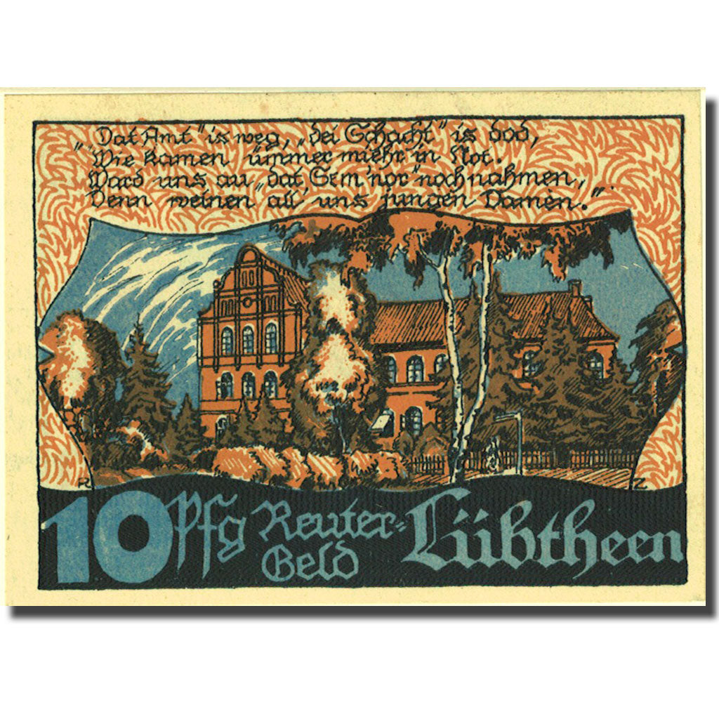 Geldschein, Deutschland, Lübtheen, 10 Pfennig, Eglise 1922-05-31 UNZ- Mehl 834.1