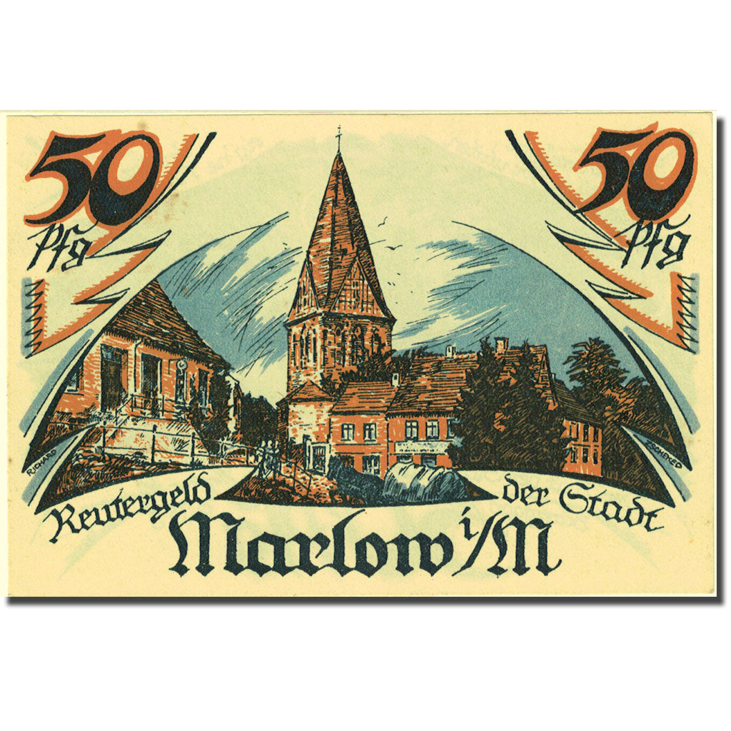 Banconote, Germania, Marlow, 50 Pfennig, personnage 2, 1922 SPL Mehl 872.1