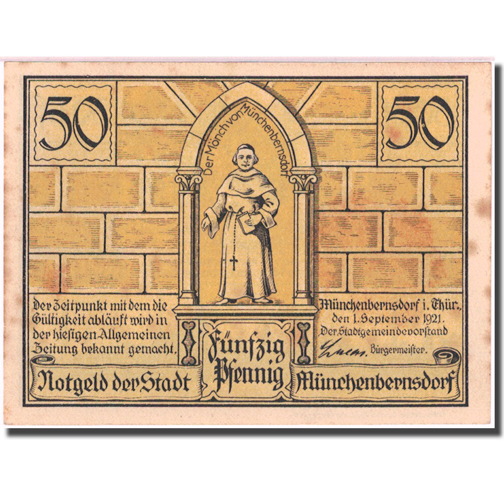 Banknote Germany Münchenbernsdorf 50 Pfennig personnage 2  AU(55-58) Mehl 911.3