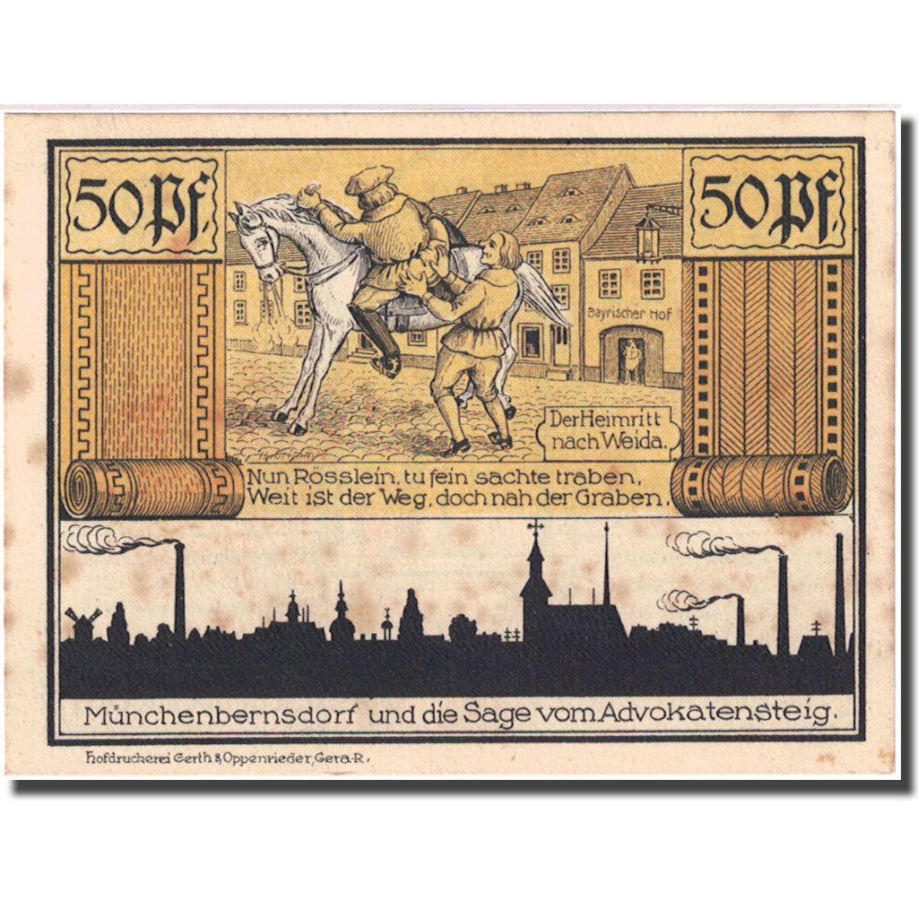 Banknote Germany Münchenbernsdorf 50 Pfennig personnage 2  AU(55-58) Mehl 911.3