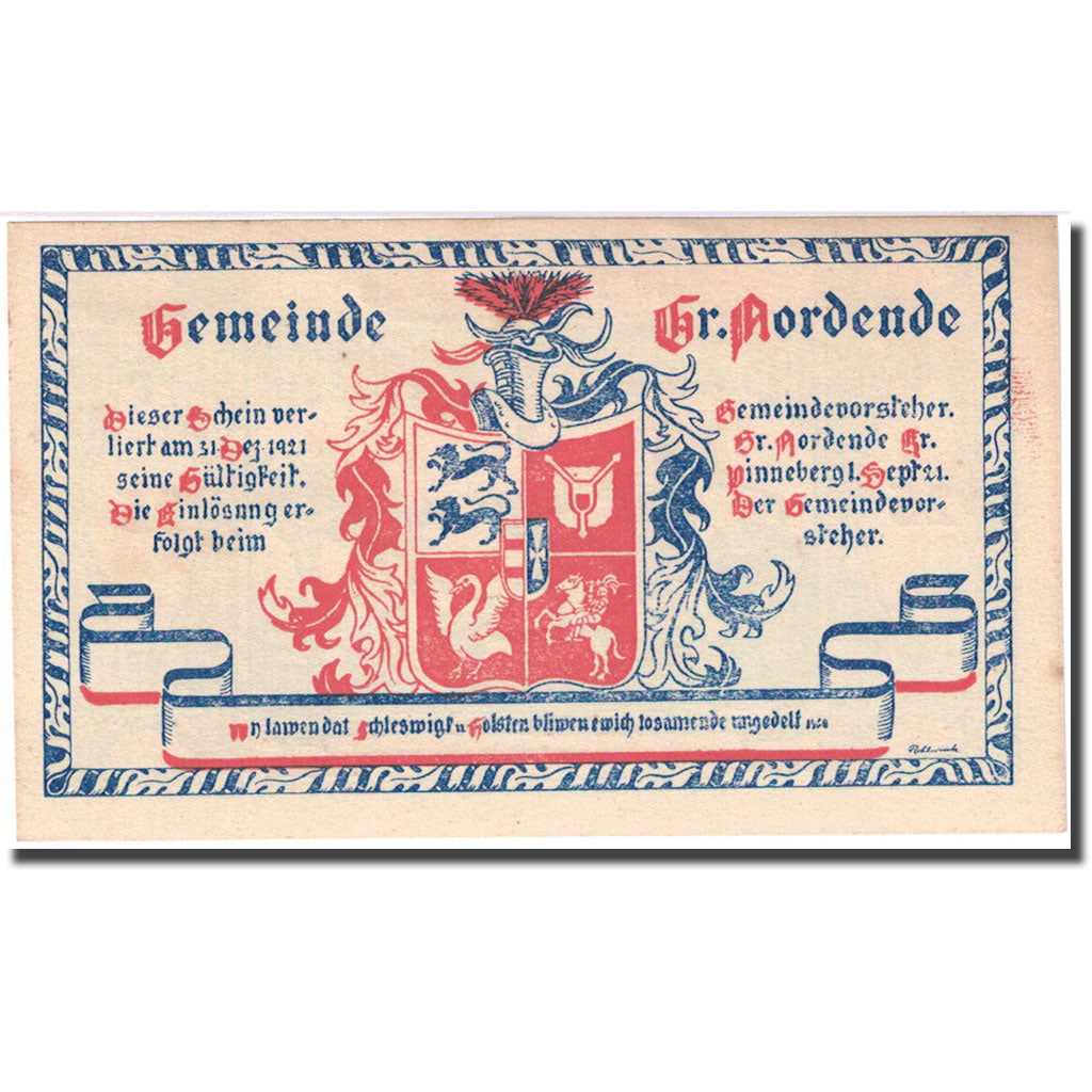 Geldschein Deutschland Gross Nordende 25 Pfennig agriculteur UNZ- Mehl 484.1a