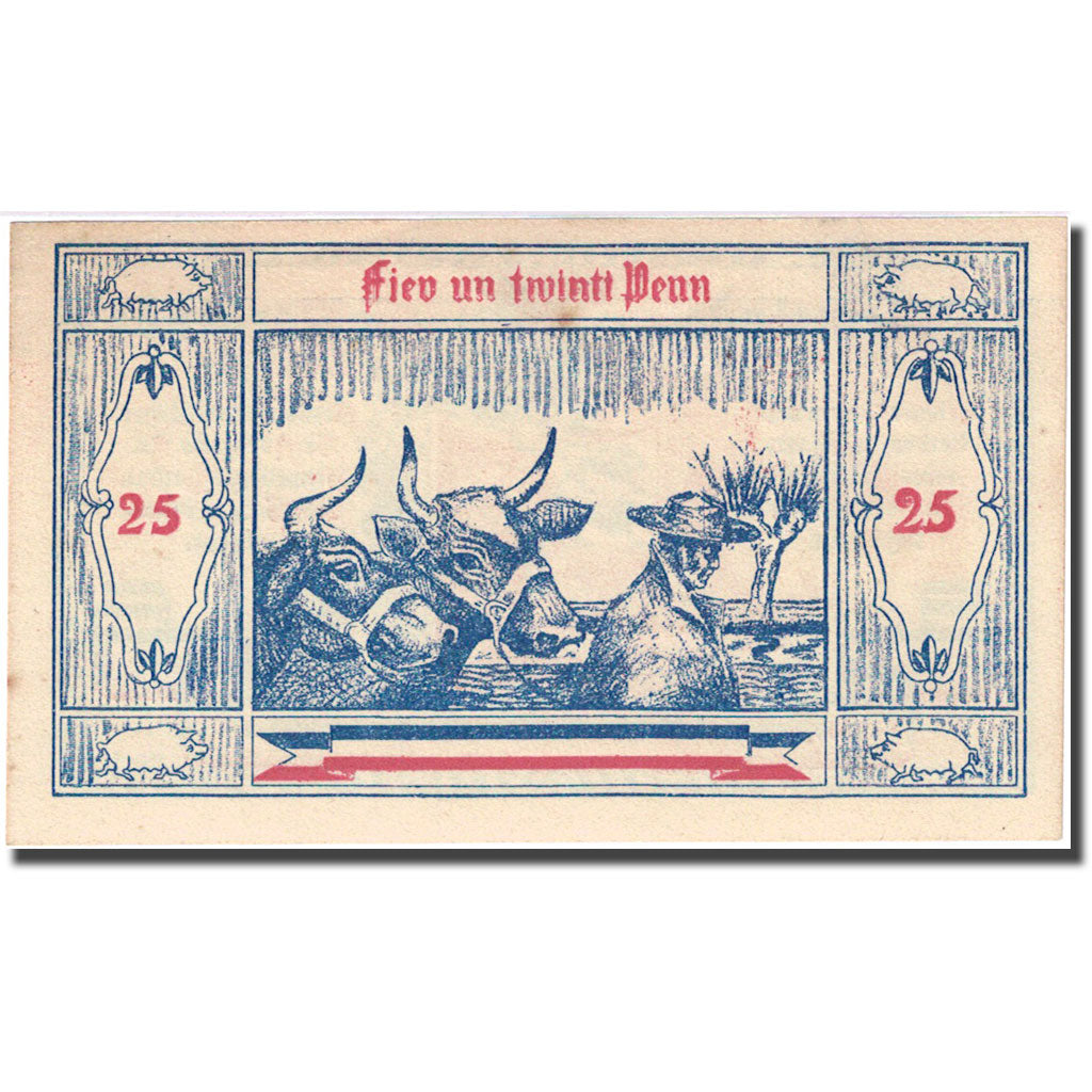Geldschein Deutschland Gross Nordende 25 Pfennig agriculteur UNZ- Mehl 484.1a