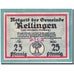 Banknote, Germany, Rellingen, 25 Pfennig, village, 1921, UNC(63), Mehl:1113.1