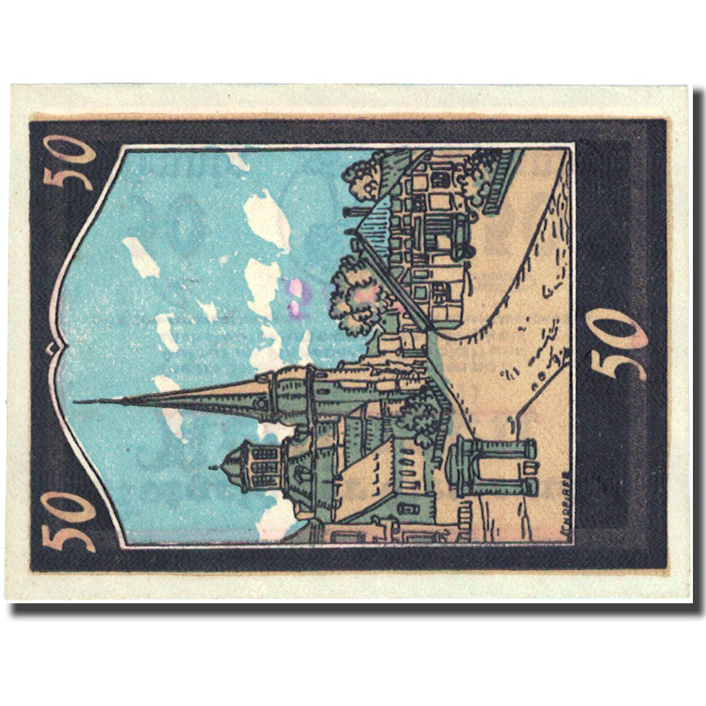 Banconote, Germania, Rellingen, 50 Pfennig, Eglise, 1921, SPL, Mehl:1113.1
