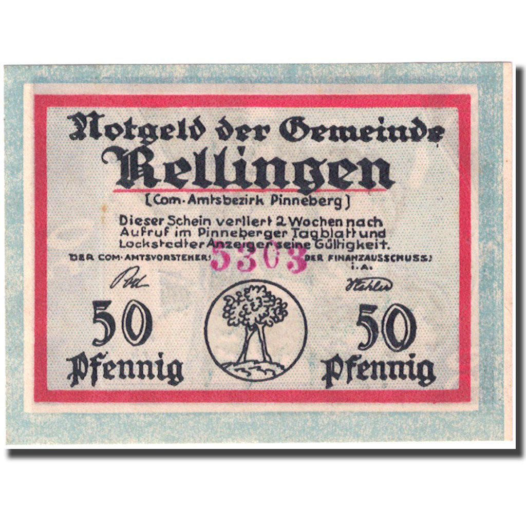 Banknote, Germany, Rellingen, 50 Pfennig, Forêt, 1921, UNC(63), Mehl:1113.1