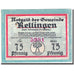 Banknote, Germany, Rellingen, 75 Pfennig, village 1, 1921, UNC(63), Mehl:1113.1