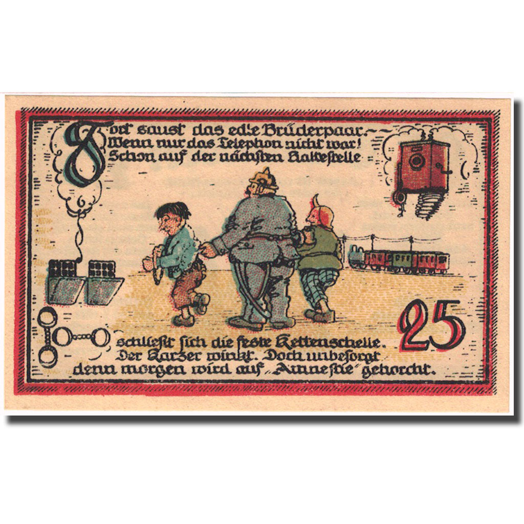 Banknote, Germany, Gatersleben, 25 Pfennig, personnage, 1921 UNC(63) Mehl 409.1