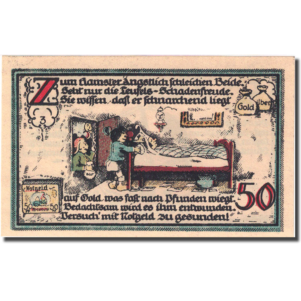Banconote, Germania, Gatersleben, 50 Pfennig, personnage 2, 1921 SPL Mehl 409.1