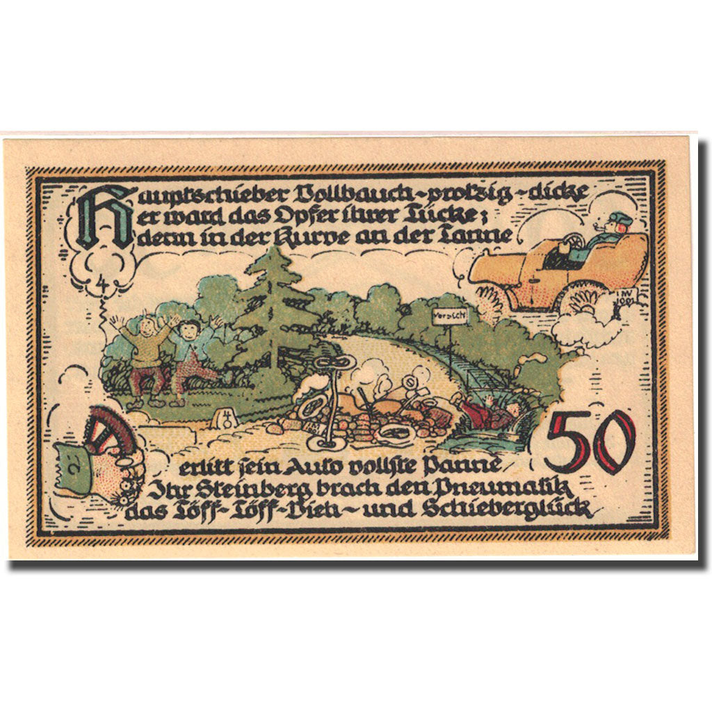 Banknote, Germany, Gatersleben, 50 Pfennig personnage 3, 1921 UNC(63) Mehl 409.1