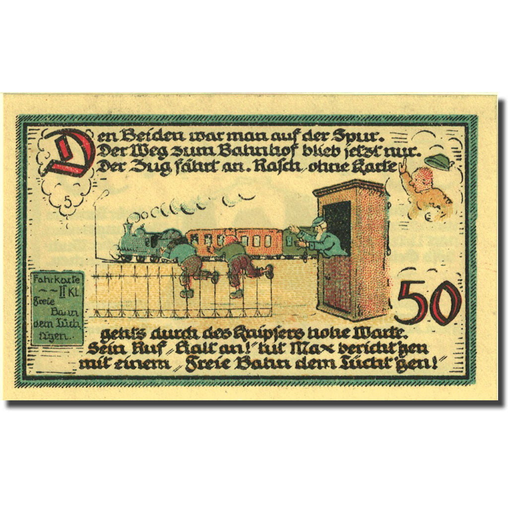 Banknote, Germany, Gatersleben 50 Pfennig, personnage 4, 1921 UNC(63) Mehl 409.1