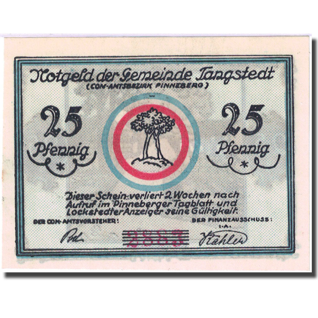 Banknote, Germany, Tangstedt, 25 Pfennig, parc, 1921, UNC(63), Mehl:1309.1a