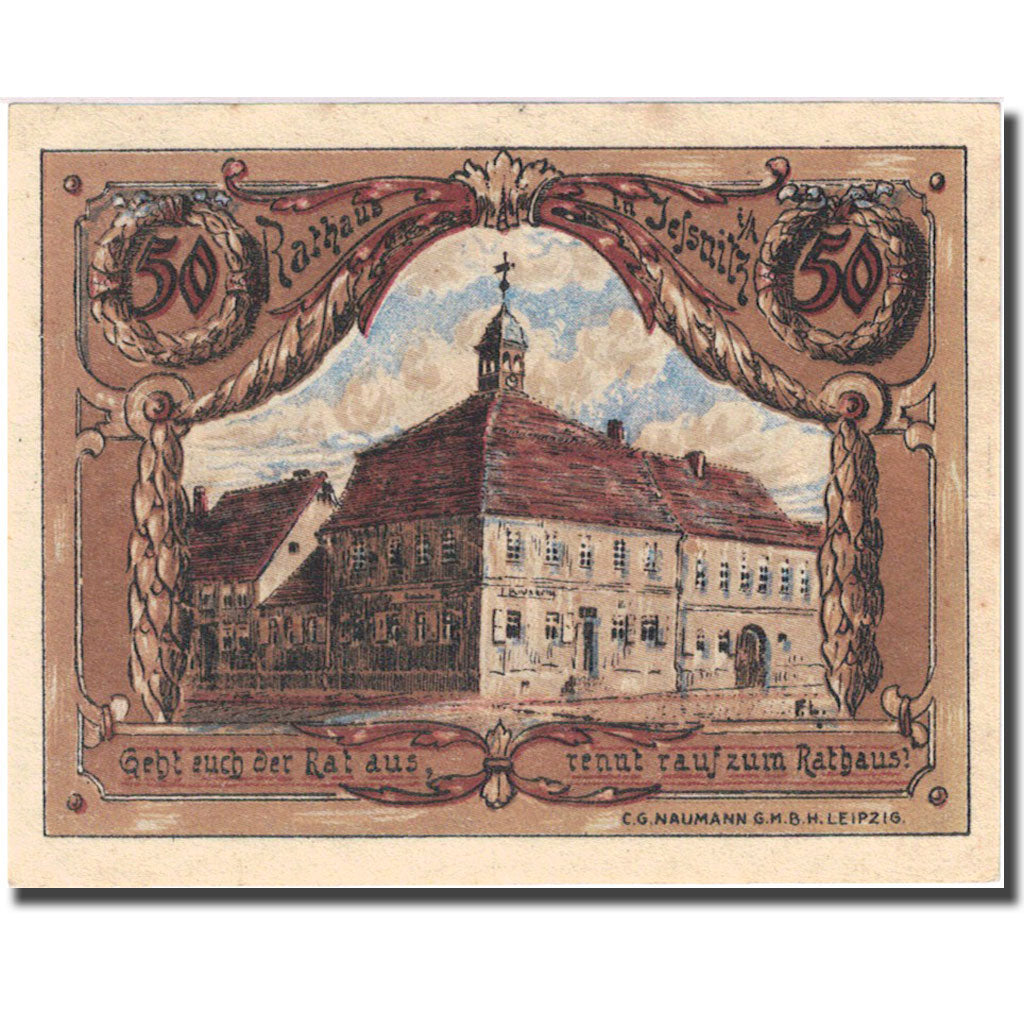 Banknote, Germany, Jessnitz, 50 Pfennig, mairie, 1921, UNC(63), Mehl:659.2