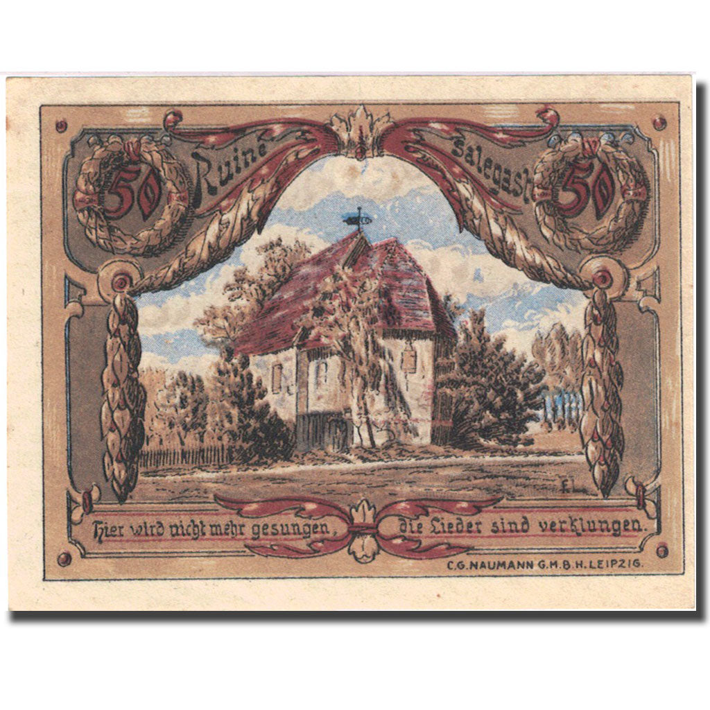 Banknote, Germany, Jessnitz, 50 Pfennig, Eglise, 1921, UNC(63), Mehl:659.2