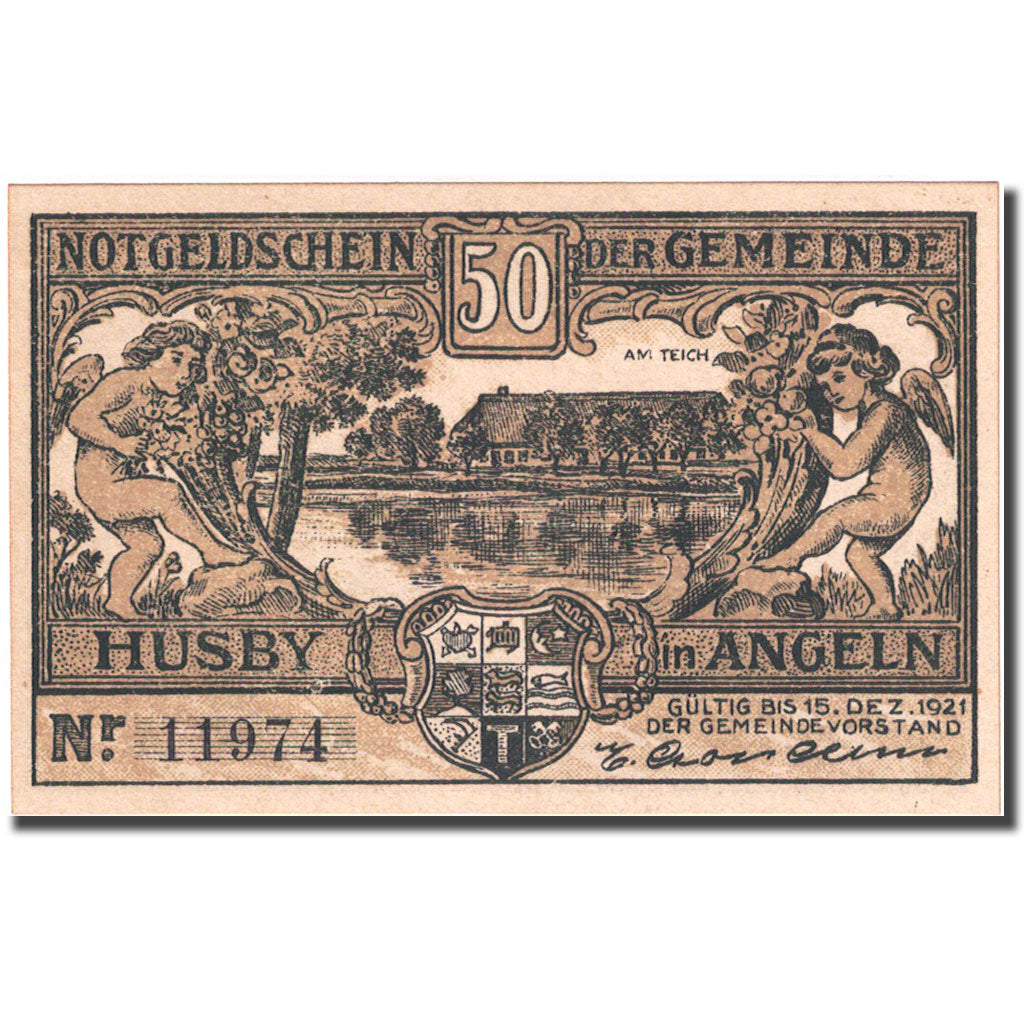 Banknote, Germany, Husby, 50 Pfennig, personnage, 1921 UNC(63) Mehl 637.1a