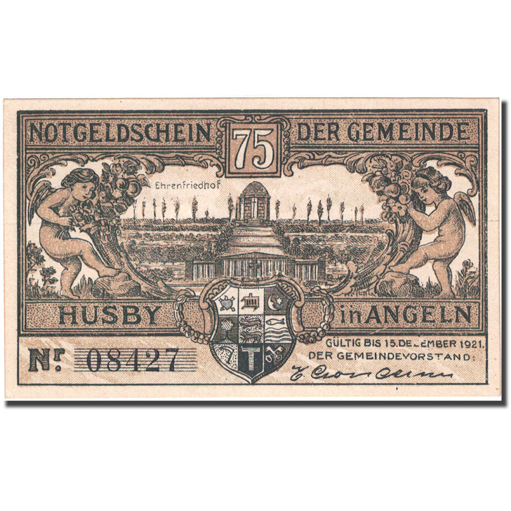 Banknote, Germany, Husby, 75 Pfennig, gare, 1921 UNC(63) Mehl 637.1a