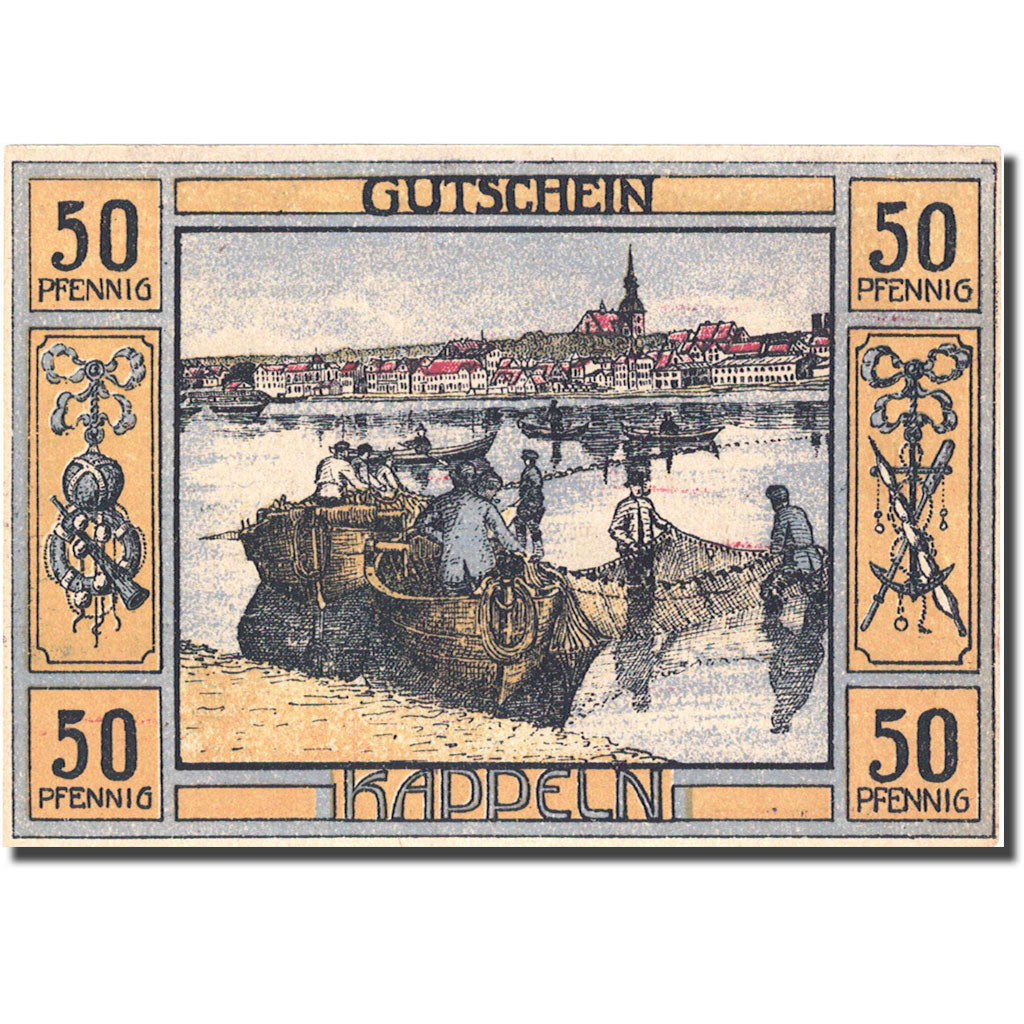 Banknote, Germany, Kappeln, 50 Pfennig, pêcheur, 1920 UNC(63) Mehl 677.1c