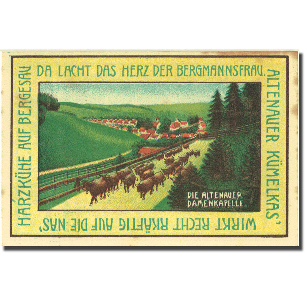 Billete, Alemania, Altenau a/ Harz, 75 Pfennig, Animaux, 1921 EBC Mehl 17.1