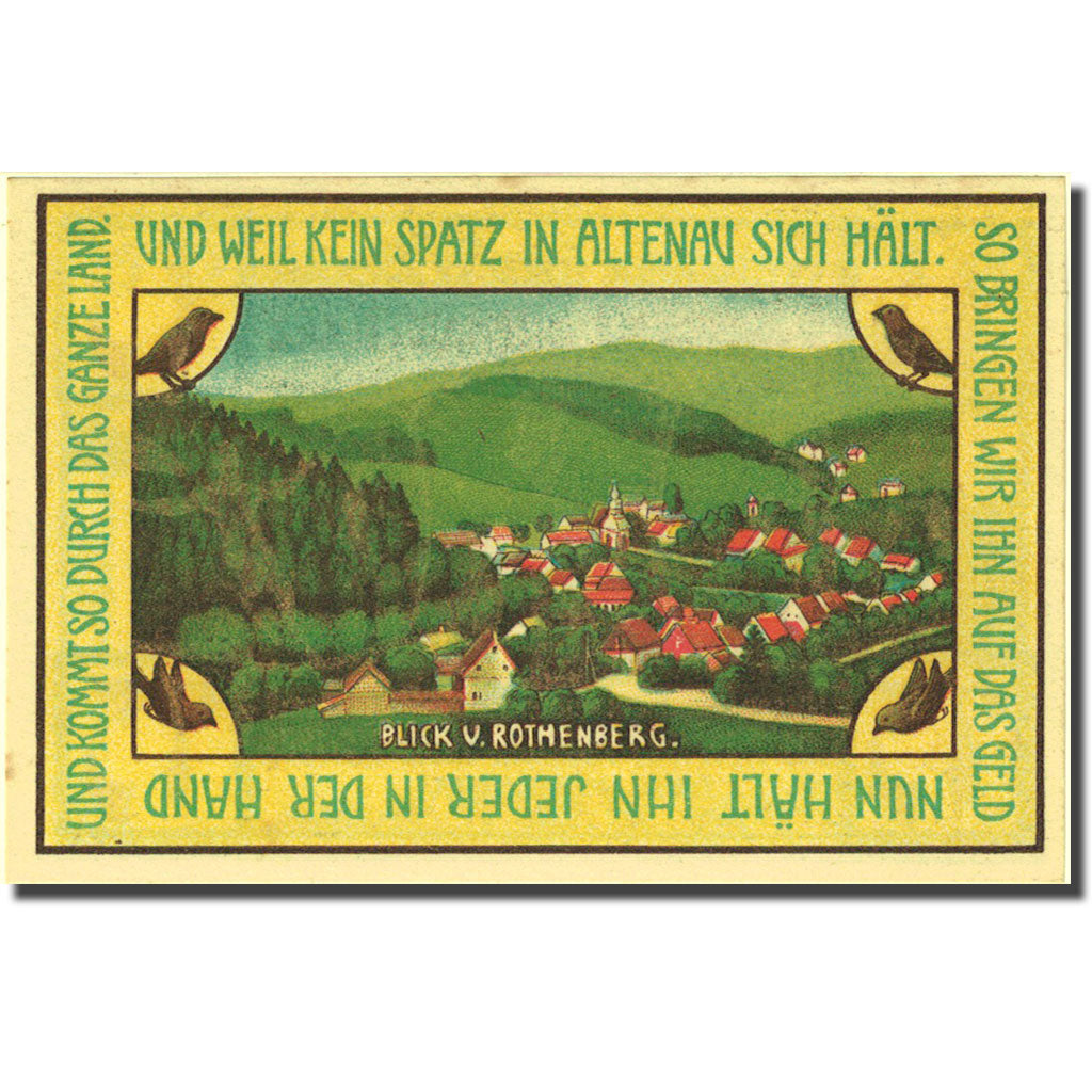 Banknote, Germany, Altenau a/ Harz, 75 Pfennig, village, 1921 UNC(63) Mehl 17.1