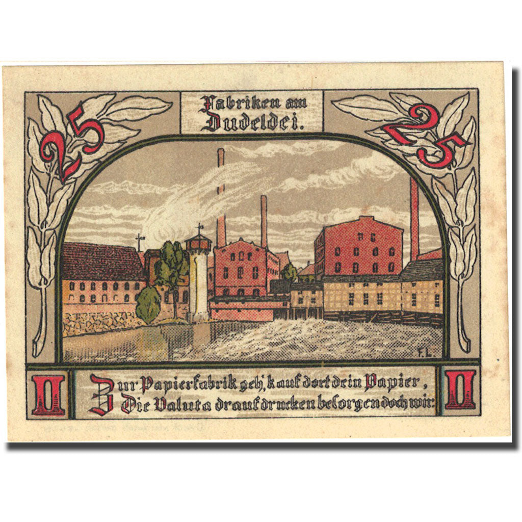 Banknote, Germany, Jessnitz, 25 Pfennig, Usine, 1921 UNC(60-62) Mehl 659.4