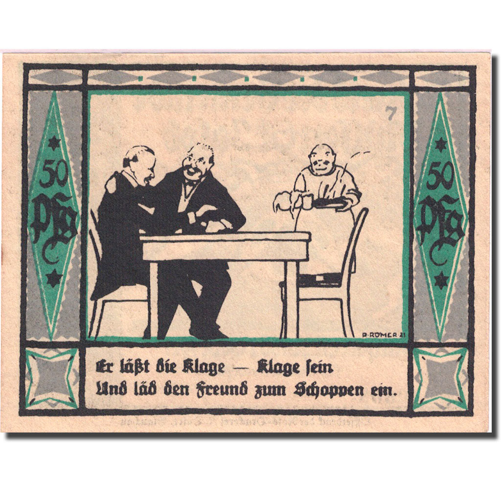 Banconote, Germania, Mülsen St Jacob, 50 Pfennig, personnage 2 SPL Mehl 906.3