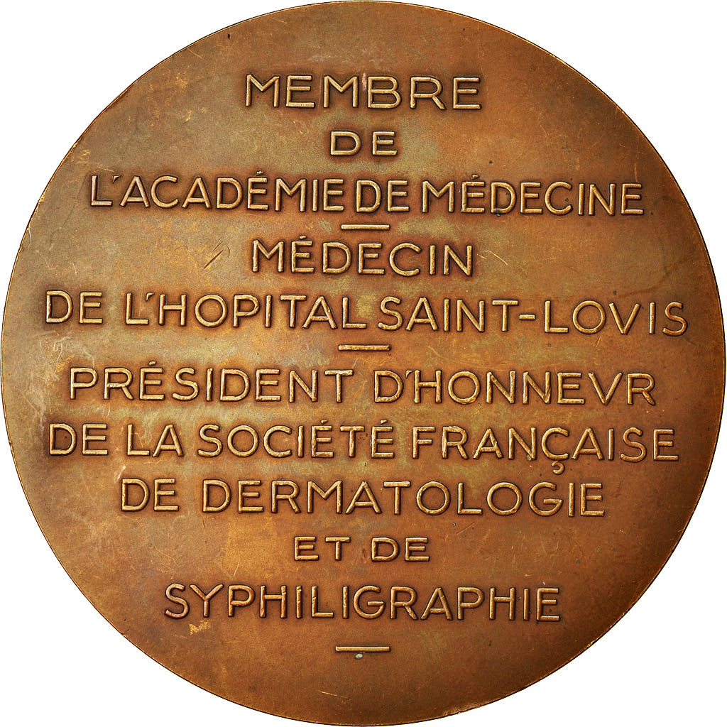 França, Medal, Paul Ravaut, Hôpital Saint-Louis, Medicina, 1934, Grange