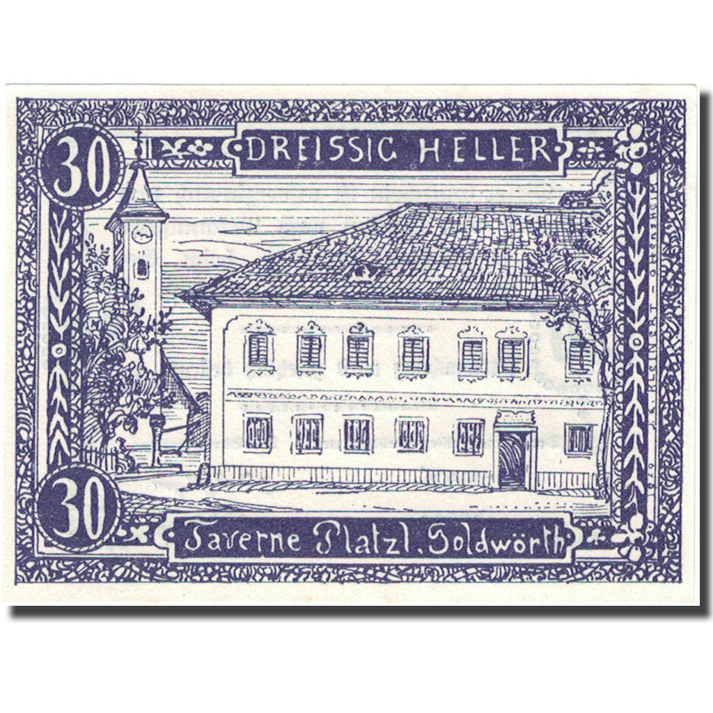 Banknote, Austria, Goldwörth, 30 Heller, Taverne, 1920, UNC(63)