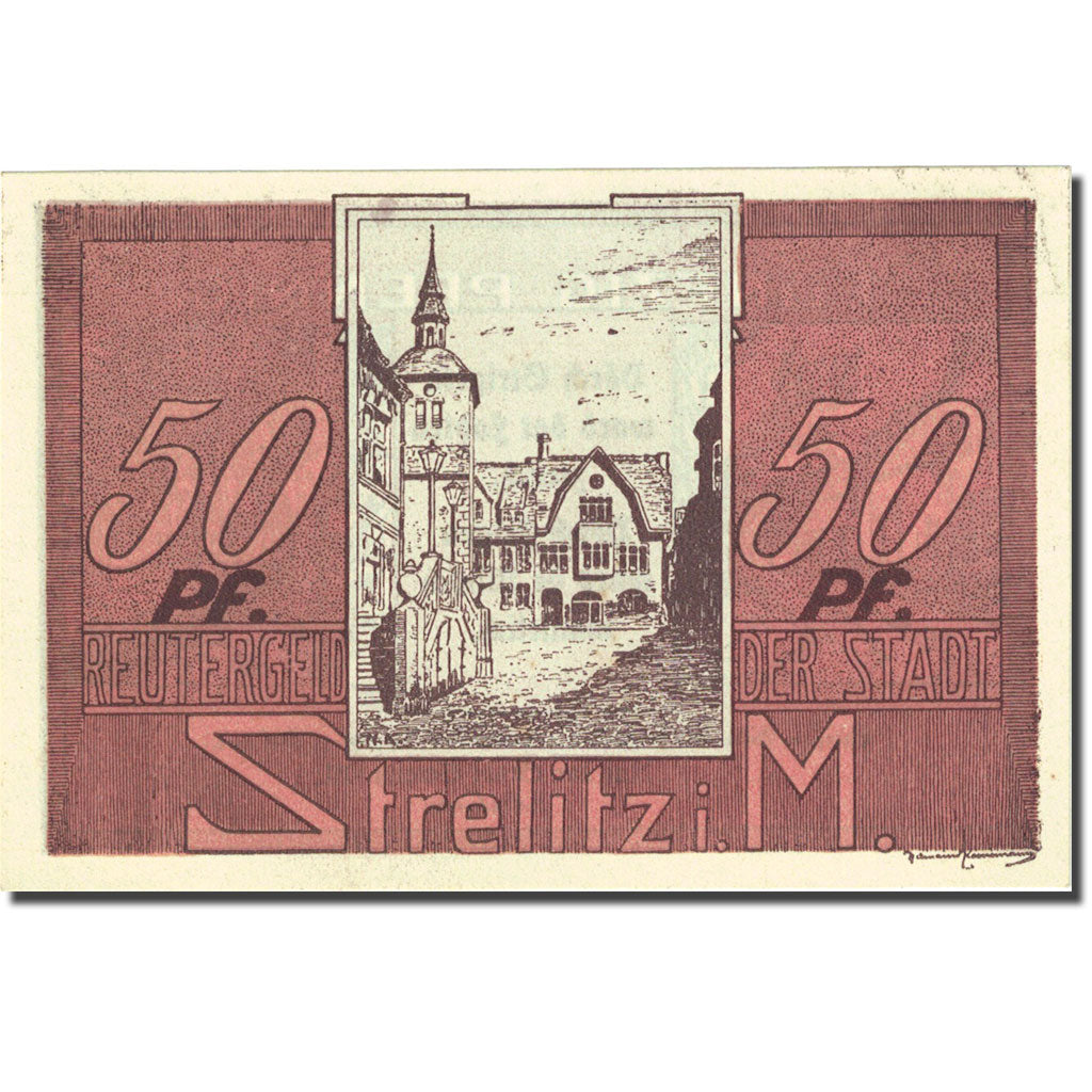 Banknote, Germany, Strelitz, 50 Pfennig, village 1922-05-31 UNC(63) Mehl 1283.1