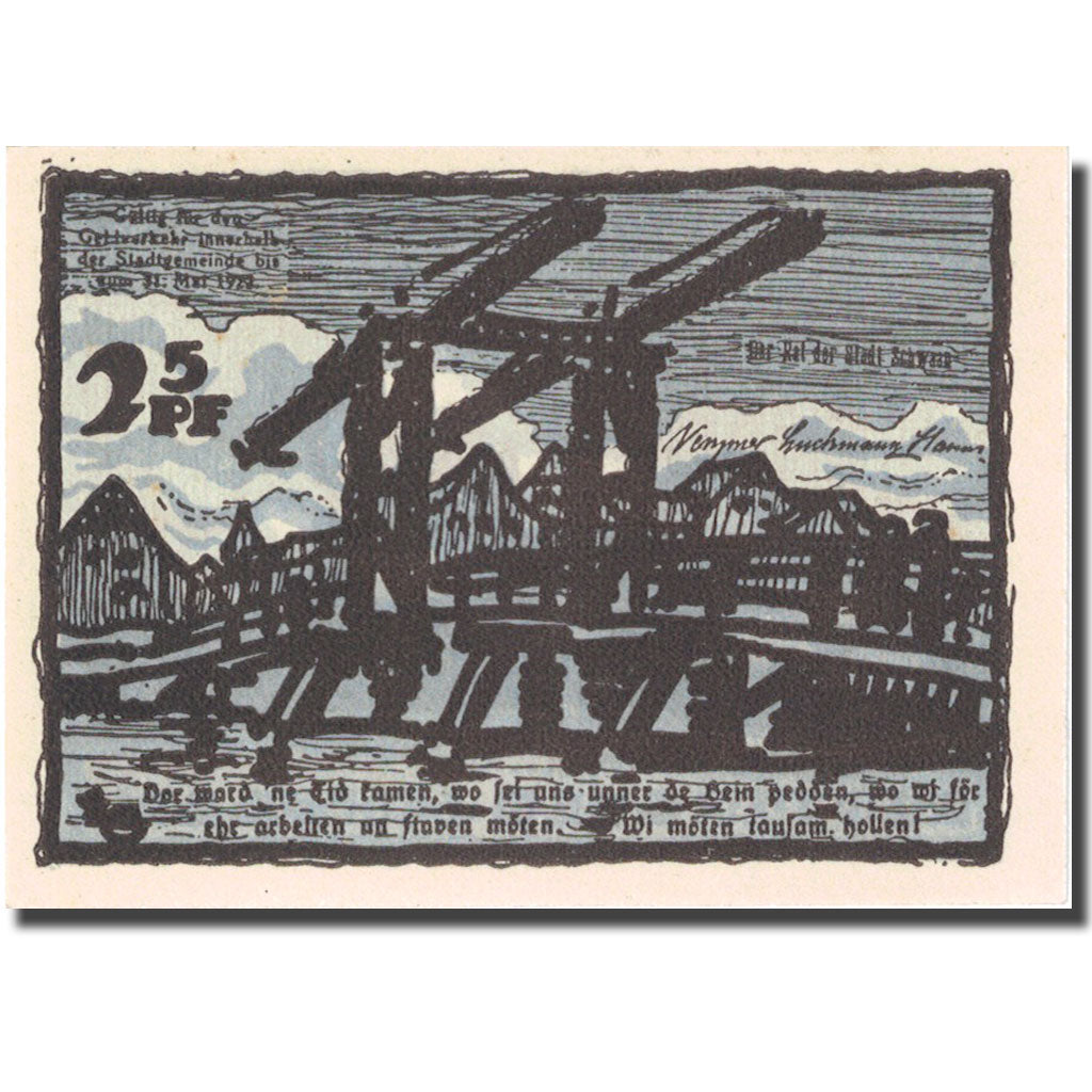 Banknote, Germany, Schwaan, 25 Pfennig pont 1922 1922-05-31, UNC(63) Mehl 1203.2