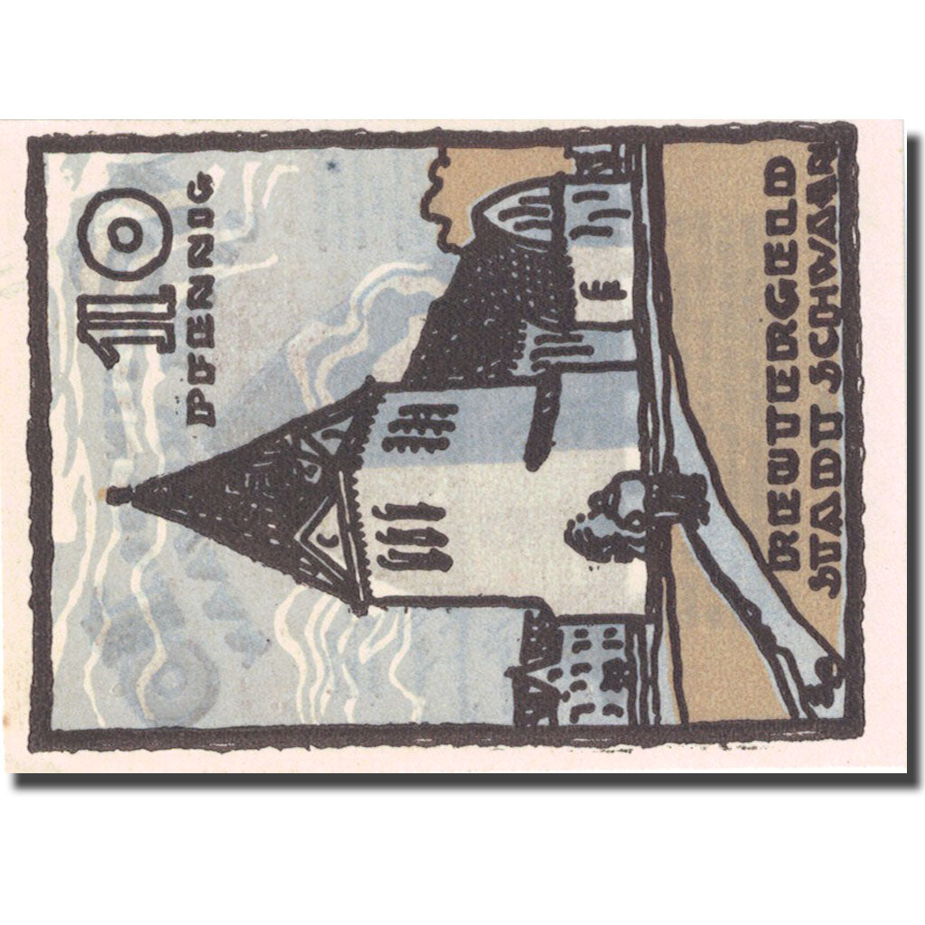Banknote, Germany, Schwaan, 10 Pfennig, Eglise 1922-05-31 UNC(63) Mehl 1203.2