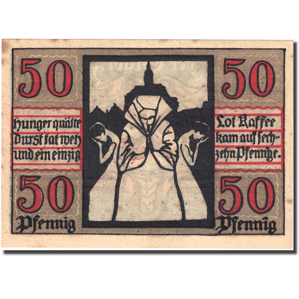 Banconote, Germania, Naumburg, 50 Pfennig, personnage 2, 1920, SPL, Mehl:928.2a