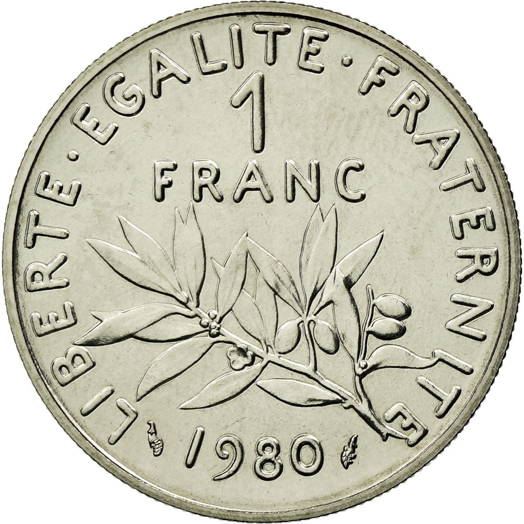 Moneda, Francia, Semeuse, Franc, 1980, FDC, Níquel, KM:925.1, Gadoury:474
